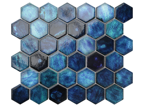 Mozaika Gresowa Heksagon Blue 31x27