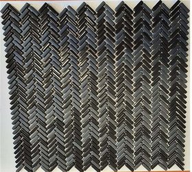 Mozaika Enamel Herringbone Negro Mix Soft Brillo 28x30,3