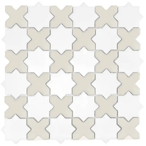 Mozaika Dunin Star&Cross White Mix Mat 30,2x30,2 (1)