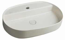 Sapho Infinity Oval Umywalka Nablatowa Ivory 60x40-ceramiczna umywalka z otworem na baterię 10NF65060-2K