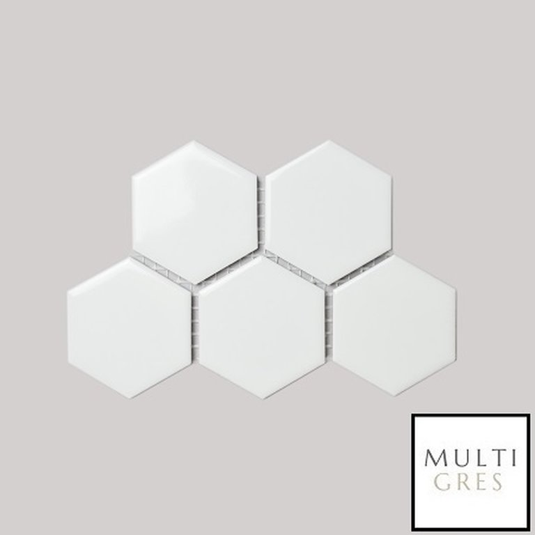Mozaika Heksagon White Brillo 27x28,5 (1)