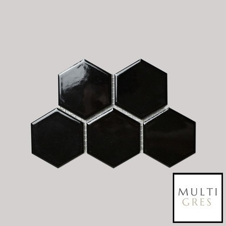 Mozaika Heksagon Black Brillo 27x28,5 (1)