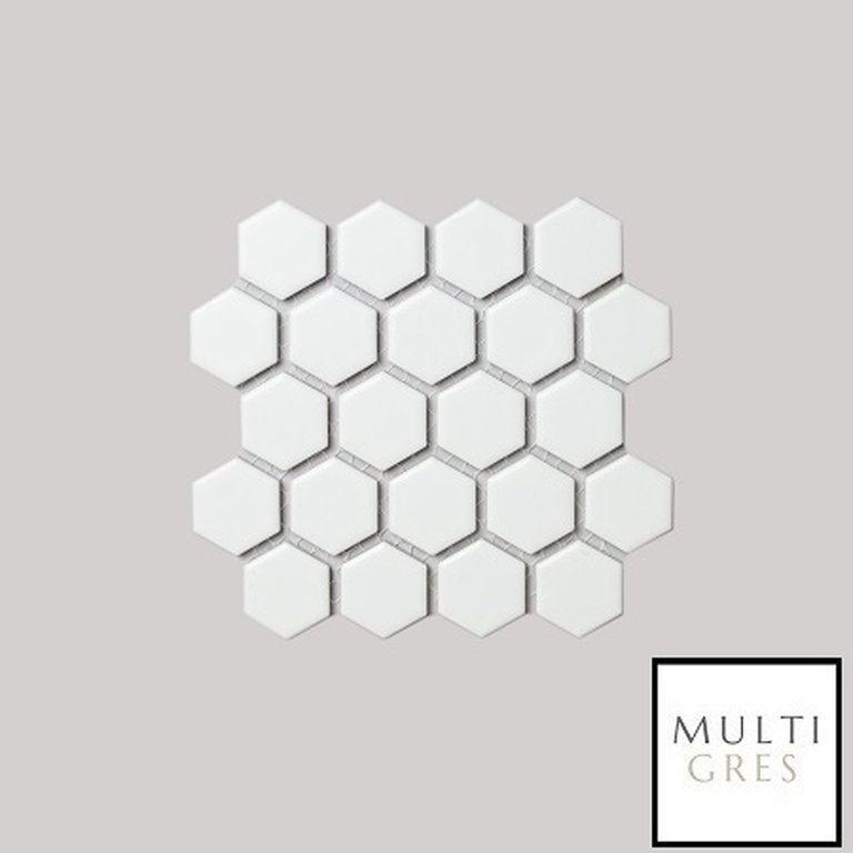 Mozaika Hexagon White Mini Mat 25x30 (1)