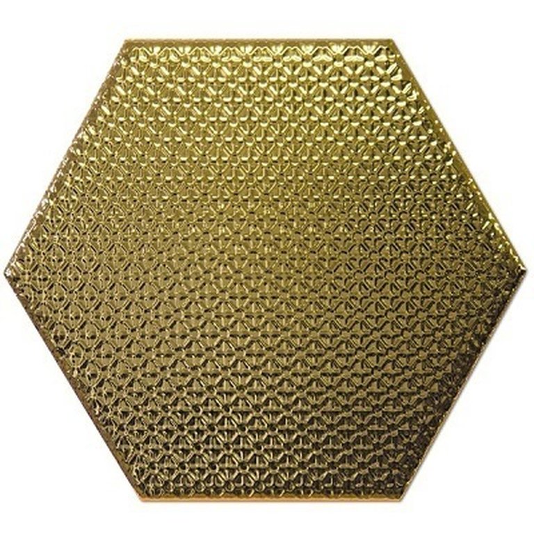Decor Hexagono Liso Oro 17x15 (1)